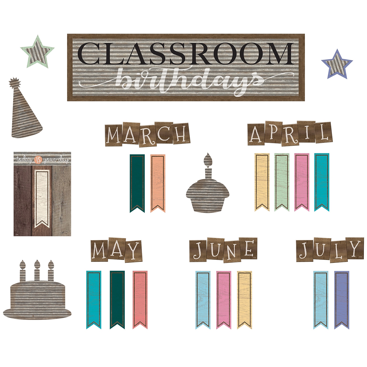 Teacher Created Resources® Home Sweet Classroom Classroom Birthday Mini Bulletin Board Set, 58/Set (TCR8817)