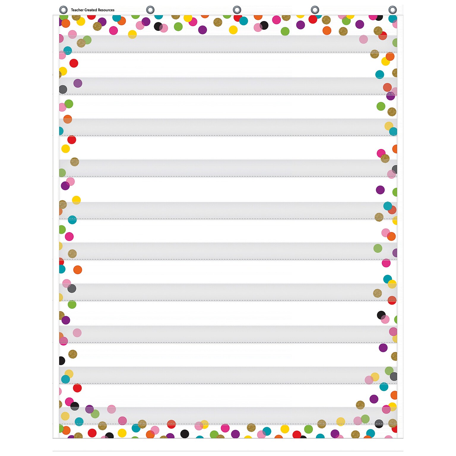 Teacher Created Resources Confetti 10 Pocket Chart, 34 x 44 (TCR20328)