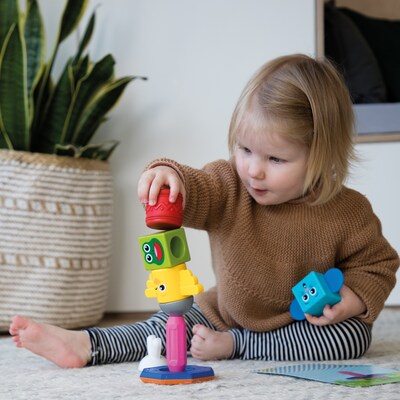 SmartMax My First Totem STEM Magnetic Discovery Building Game with Tactile and Rattling Parts, Ages 1-5 (SMX230)