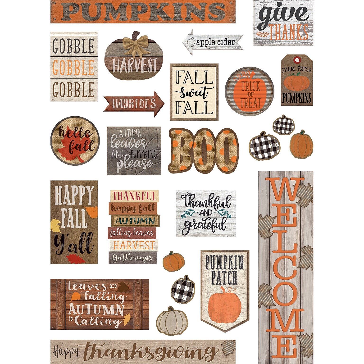 Teacher Created Resources® Home Sweet Classroom Happy Fall Mini Bulletin Board Set, 25/Set (TCR8734)
