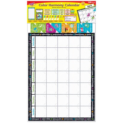 Trend Enterprises® Color Harmony Calendar Bulletin Board Set, 106/Set (T-8430)