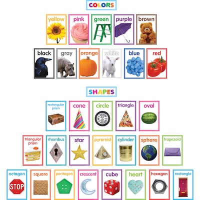 Teacher Created Resources® Colorful Photo Shapes & Colors Cards Bulletin Board Set, 33/Set (TCR8799)