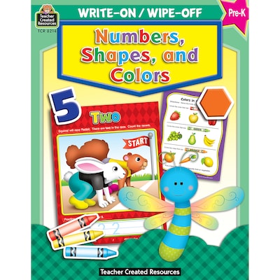 Teacher Created Resources® Numbers, Shapes and Colors Write-On Wipe-Off Book, Ages 4-5 (TCR8214)