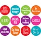 Teacher Created Resources Spot On Positive Sayings Plastic Carpet Markers, Assorted Colors, Pack of 12 (TCR77006)
