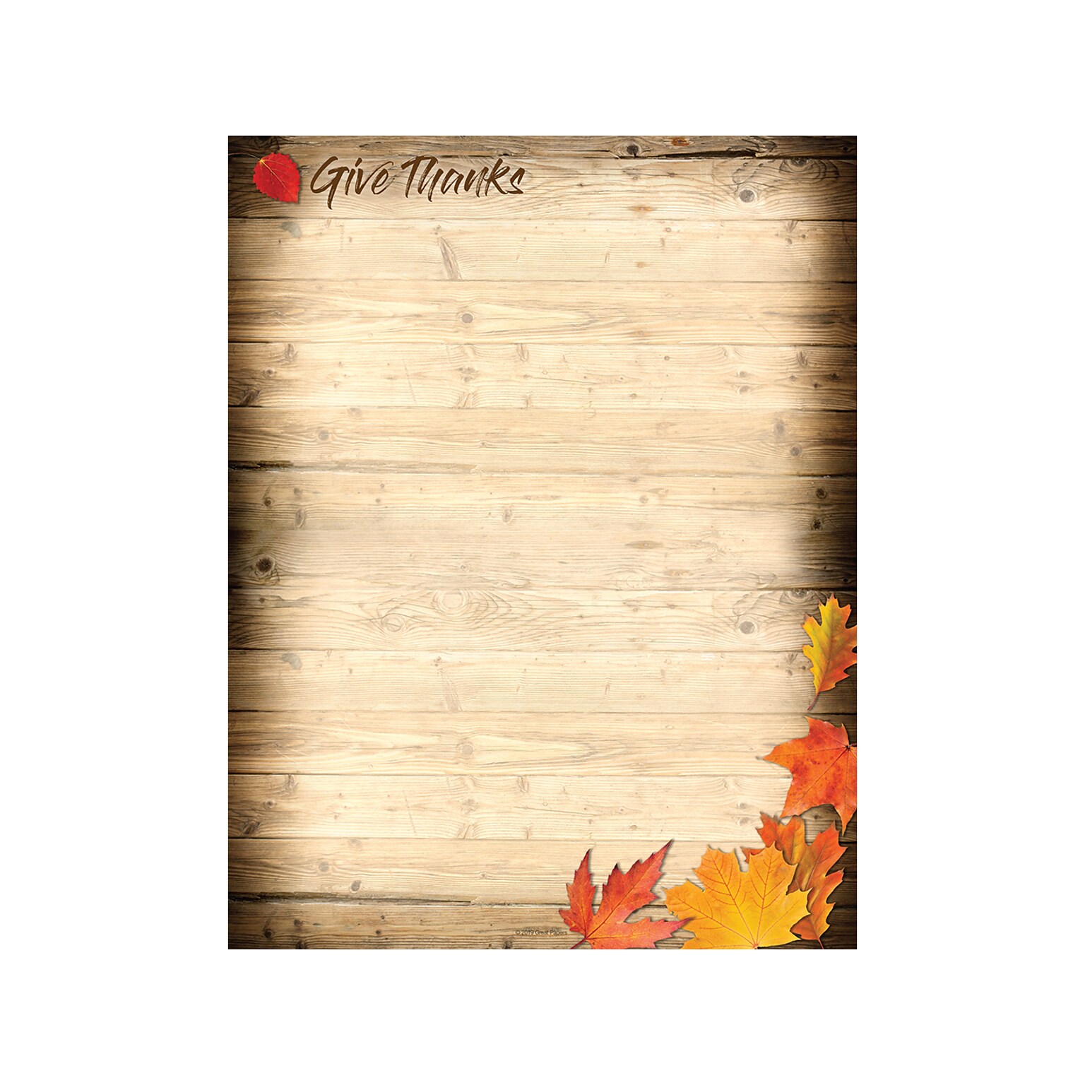 Great Papers! Give Thanks Holiday Letterhead, Multicolor, 80/Pack (2019097)