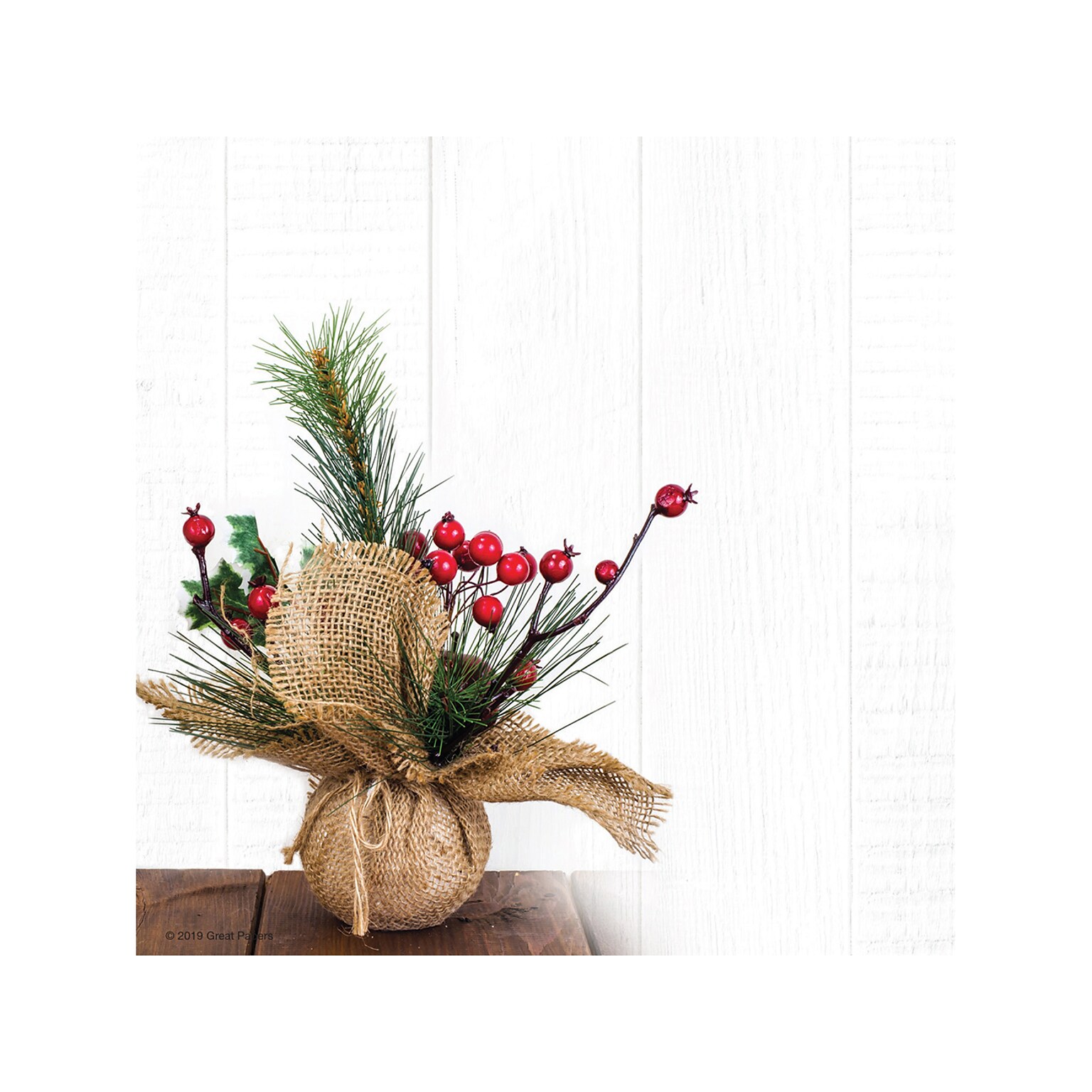 Great Papers! Burlap & Berries Holiday Letterhead, Multicolor, 80/Pack (2019121)