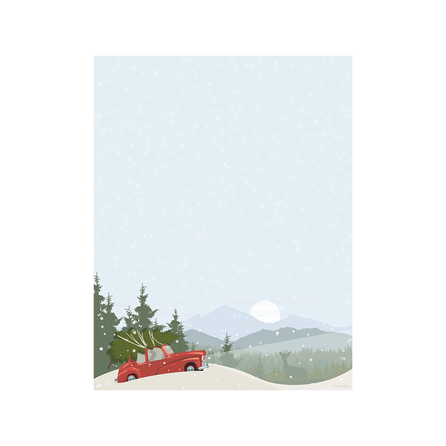 Great Papers! Christmas Memory Holiday Letterhead, Blue, 80/Pack (2019115)