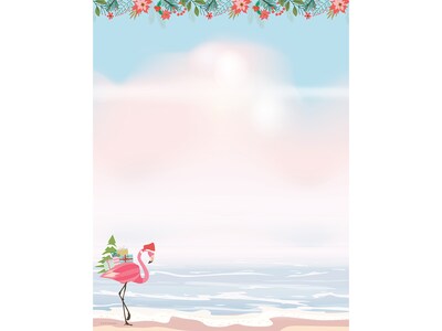 Great Papers! Merry Flamingo Holiday Letterhead, Multicolor, 80/Pack (2019105)