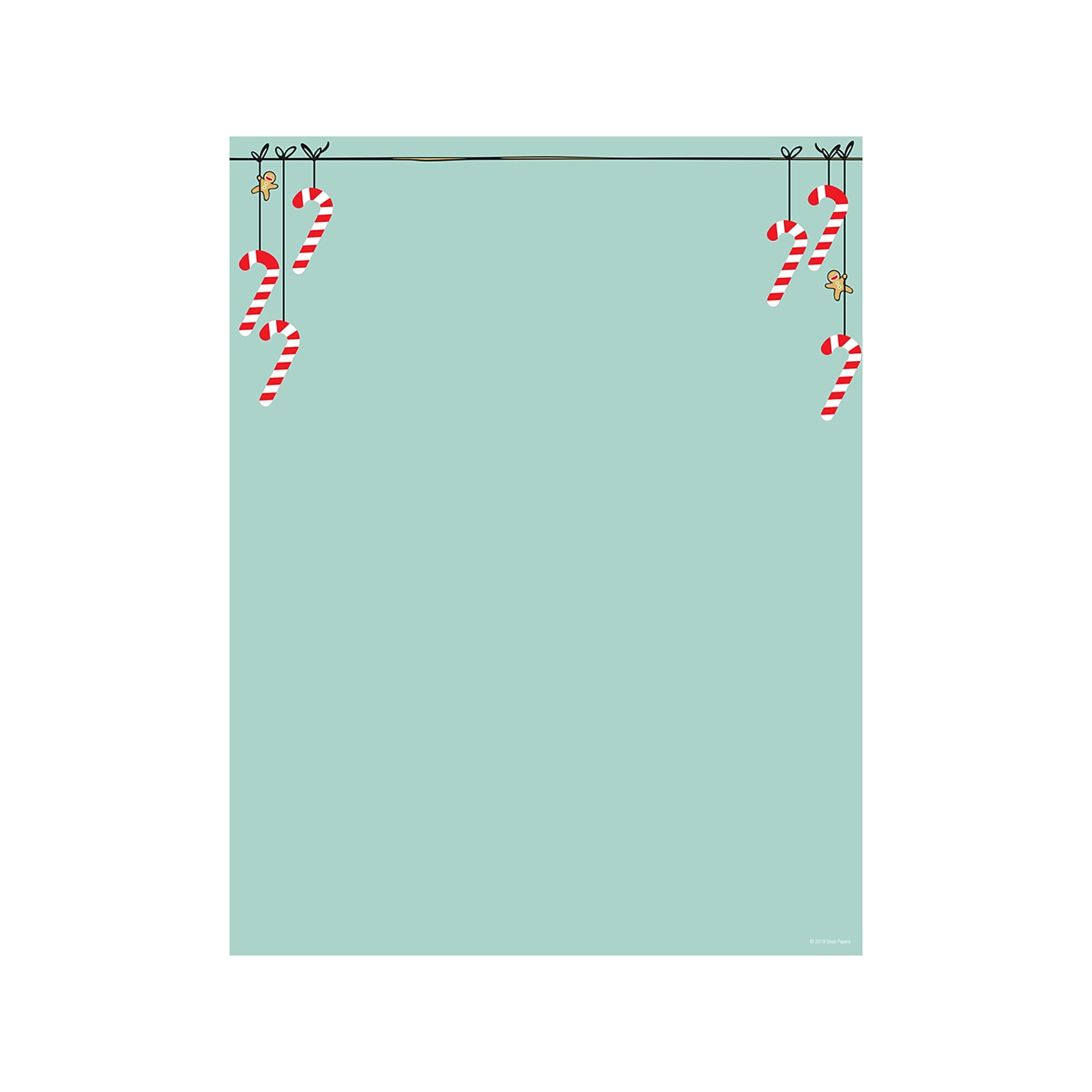 Great Papers! Minty Candy Cane Holiday Letterhead, Mint, 80/Pack (2019107)