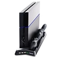 Insten for Sony PS4 - Dual Remote Controller Charger Station with Console Cooling Fans Vertical Stand & 3 USB ports Hub