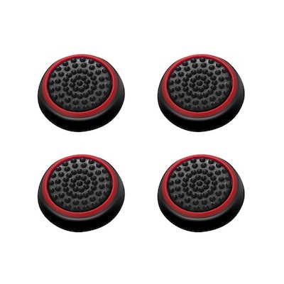 Insten 4pcs Black/Red Silicone Thumbstick Grips Caps Analog for Xbox 360 Xbox One Sony PlayStation 2 3 4 Controller