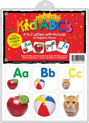 Barker Creek Learning Magnets® A-Z Letters with Pictures, 60/Pack (LM1150)