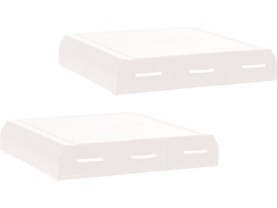 Mind Reader Monitor Stands, White, 2/Pack (2MONSTA3D-WHT)