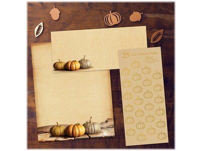 Great Papers! Fall Pumpkins Seasonal Stationery Kit, Beige, 25/Set (2019095KIT)