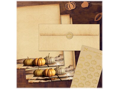 Great Papers! Fall Pumpkins Seasonal Stationery Kit, Beige, 25/Set (2019095KIT)