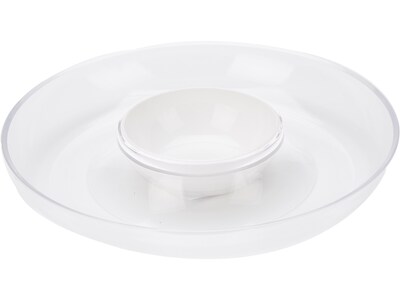 Mind Reader 2.25H x 13Dia. Chips and Dip Bowl Set, Clear (DIPCHIP-CLR)