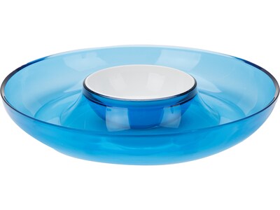 Mind Reader 2.25H x 13Dia. Chips and Dip Bowl Set, Blue (DIPCHIP-BLU)