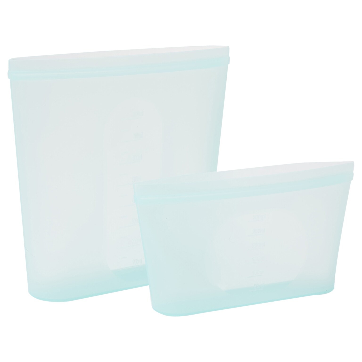 Mind Reader Reusable Silicone Bags, 27.05 oz./10.15 oz., Blue, 2/Set (SSSBAG2-BLU)