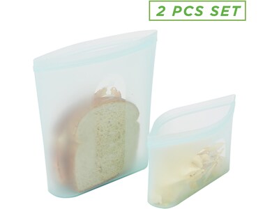 Mind Reader Reusable Silicone Bags, 27.05 oz./10.15 oz., Blue, 2/Set (SSSBAG2-BLU)