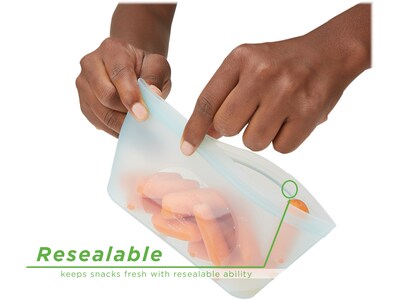 Mind Reader Reusable Silicone Bags, 27.05 oz./10.15 oz., Blue, 2/Set (SSSBAG2-BLU)