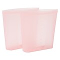 Mind Reader Reusable Silicone Bags, 27.05 oz., Pink, 2/Set (SILSAND2-PNK)