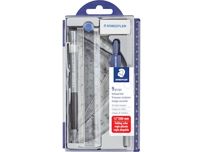 Staedtler Math Set, 7.75 x 3.75, Silver/Blue (550 60S9-2)