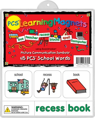 Barker Creek PCS® Learning Magnets®, 45 School Words (LM3030)