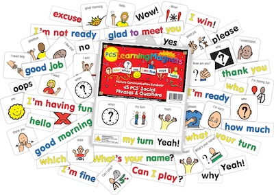 Barker Creek PCS® Learning Magnets®, 45 Social Phrases & Questions (LM3040)