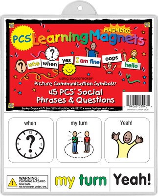 Barker Creek PCS® Learning Magnets®, 45 Social Phrases & Questions (LM3040)