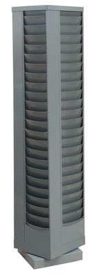 Durham® Swivel-Style Steel Literature Organizers; Grey, 88 Pocket, 66Hx14-1/8Wx14-1/8D