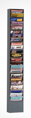 Durham® Steel Literature Rack, 23 Pocket, for 8-1/2W Paper, Grey