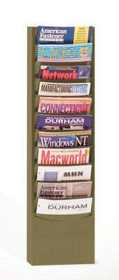 Durham® Steel Literature Rack, 11 Pocket, For 8-1/2W Paper, Tan