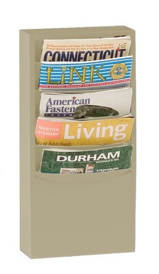 Durham® Steel Literature Rack; 5 Pocket, For 8-1/2W Paper; Tan