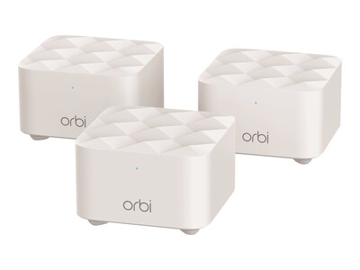 Netgear Orbi AC1200 Dual Band Mesh WiFi 5 System, White, 3/Pack (RBK13-100NAS)