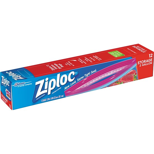 Ziploc Storage Bags, 2 Gal., 12/Carton (314468) | Quill.com 