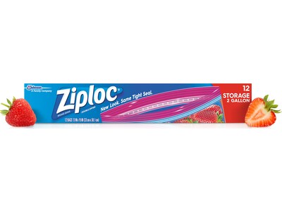 Ziploc Storage Bags, Quart, 48/Box (314469)