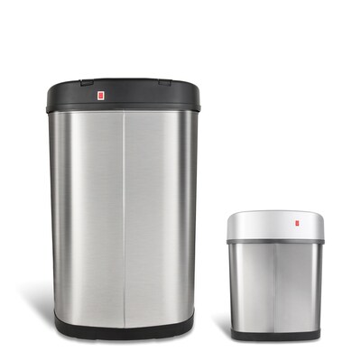 Nine Stars Stainless Steel Motion Sensor Trash Can Combo, 13.2 Gallon (DZT-50-13/12-9)