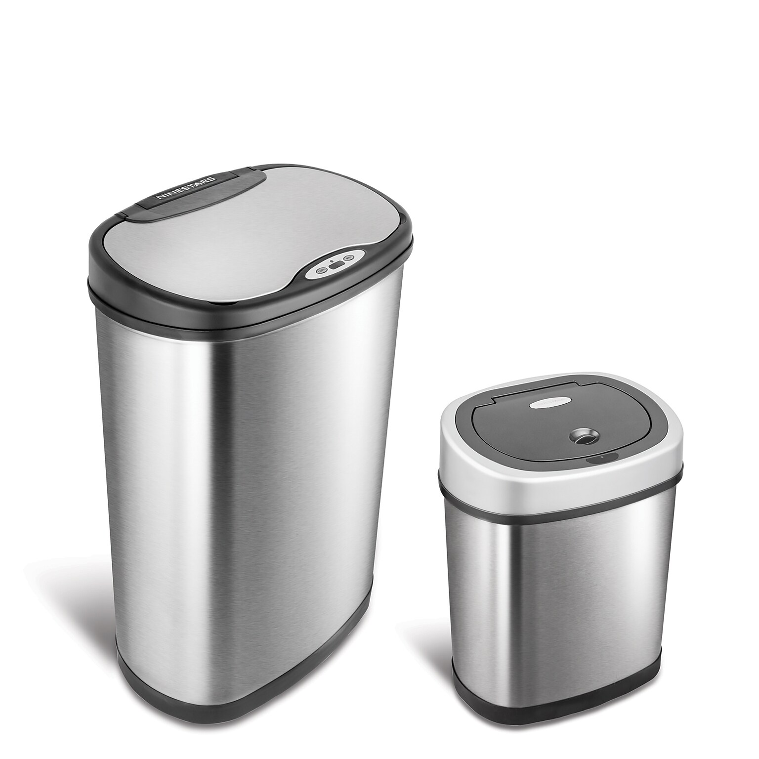 Nine Stars Stainless Steel Motion Sensor Trash Can Combo, 13.2 Gallon (DZT-50-13/12-9)