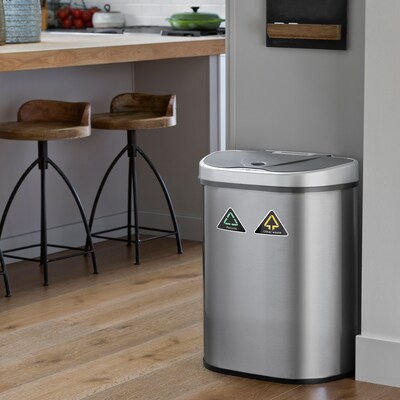 Nine Stars 18.5 Gallon Stainless Steel Motion Sensor Recycle Trash Can (DZT-70-11R)