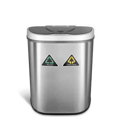 Nine Stars 18.5 Gallon Stainless Steel Motion Sensor Recycle Trash Can (DZT-70-11R)