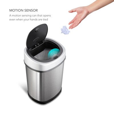 Nine Stars 3.2gal/12L Stainless Steel Motion Sensor Trash Can (DZT-12-9)