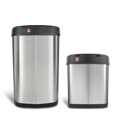Nine Stars Stainless Steel Motion Sensor Combo Trash Can, 13.2 Gallon / 3.1 Gallon (CB-50-13/12-13)