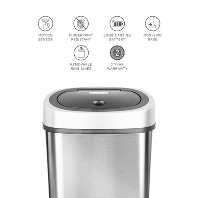 Nine Stars 3.2gal/12L Stainless Steel Motion Sensor Trash Can (DZT-12-9)