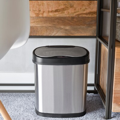 Nine Stars Stainless Steel Motion Sensor Trash Can, 3.2 Gallon (DZT-12-13)