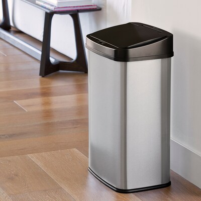 Nine Stars Stainless Steel Motion Sensor Trash Can, 13.2 Gallon (DZT-50-28)