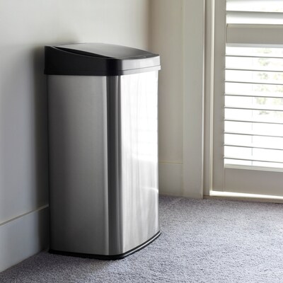 Nine Stars Stainless Steel Motion Sensor Trash Can, 13.2 Gallon (DZT-50-28)