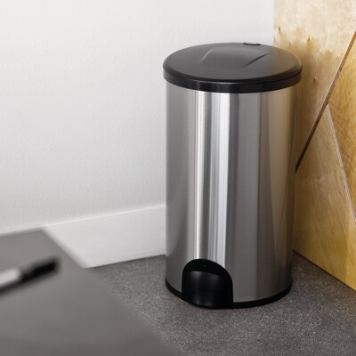 Nine Stars Stainless Steel Toe Tap Trash Can, 11.8 Gallon (TTT-45-8)