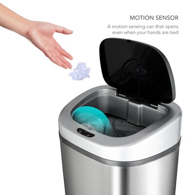 Nine Stars Stainless Steel Motion Sensor Trash Can, 21.1 Gallon (DZT-80-4)