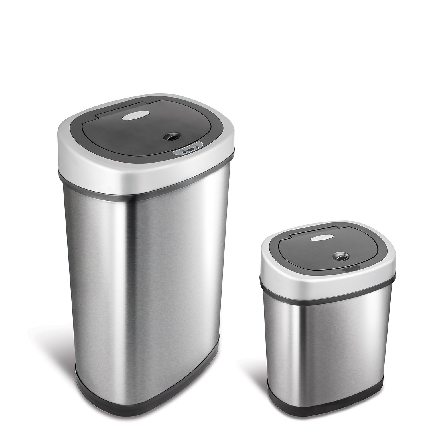 Nine Stars Stainless Steel Motion Sensor Combo Trash Can, 13.2 Gallon / 3.1 Gallon, Silver (CB-50-9/12-9)