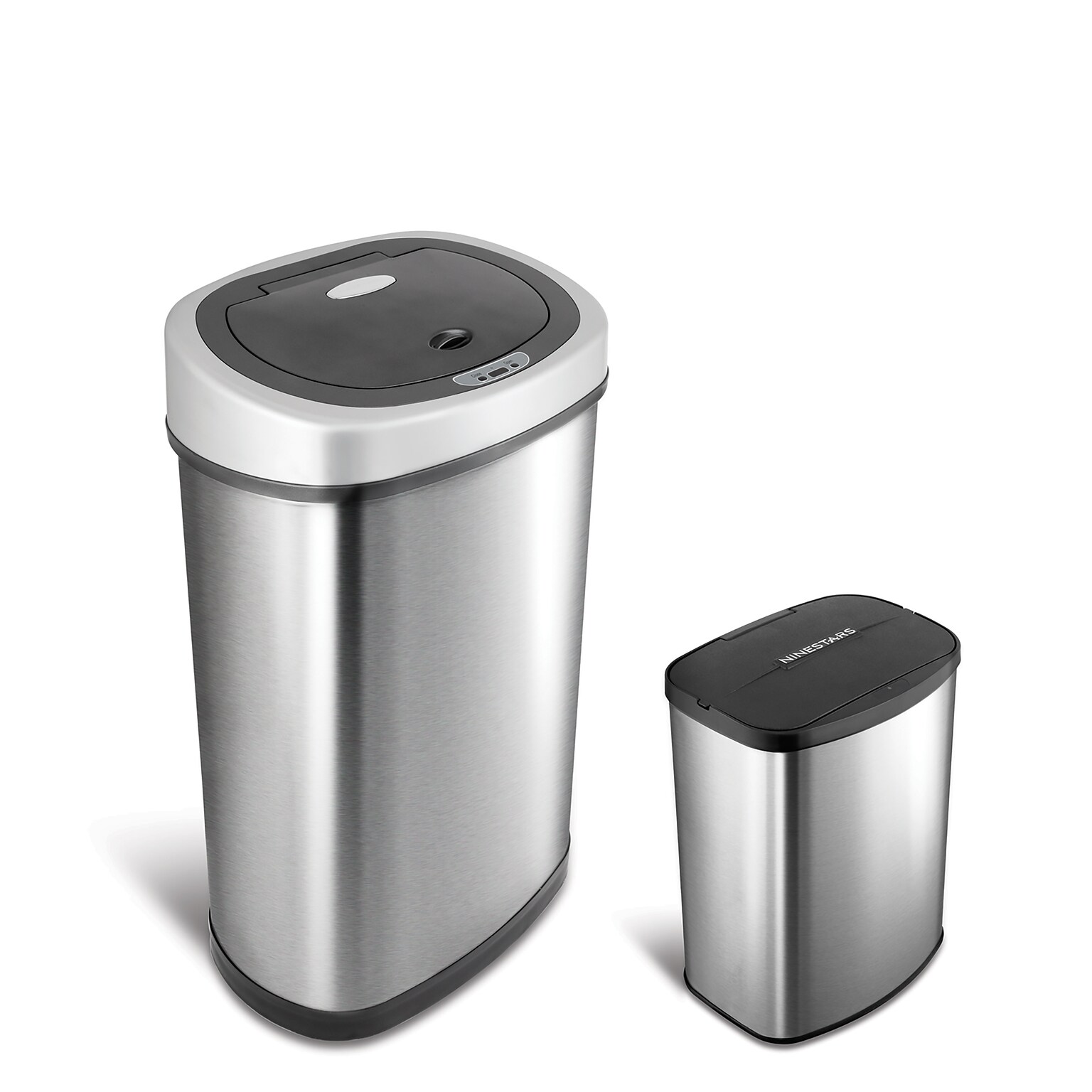 Nine Stars Stainless Steel Motion Sensor Combo Trash Can, 13.2 Gallon / 3.1 Gallon (CB-DZT-50-9/8-1)